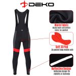 DEKO Red Men’s Thermal Cycling Bib Tights | DRoubaix Winter Compression Bib Tights UK - Image 3