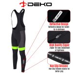 DEKO Men’s Green Cycling Bib Tights | DRoubaix Winter Compression Bib Tights UK - Image 2