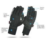 DEKO Black Thermal Winter Cycling Gloves – Windproof & Water-Resistant Bike Gloves UK - Image 2
