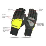 DEKO Yellow Winter Cycling Gloves – Windproof & Water-Resistant Thermal Bike Gloves UK - Image 2