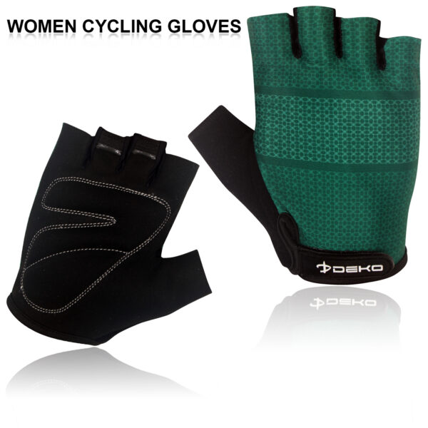 Green DEKO cycling gloves