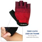 Ladies Cycling Gloves Half Finger Padded Palm Red D3 - Image 5