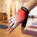 Ladies Cycling Gloves Half Finger Padded Palm Red D4 - Image 8