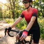 Ladies Cycling Gloves Half Finger Padded Palm Red D4 - Image 2