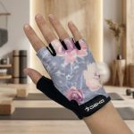 Ladies Cycling Gloves Half Finger Padded Palm Flower D1 - Image 7