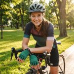 Womens Cycling Gloves Half Finger Padded Palm Green D2 - Image 2